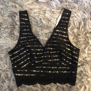 Lace V-neck Crop Top